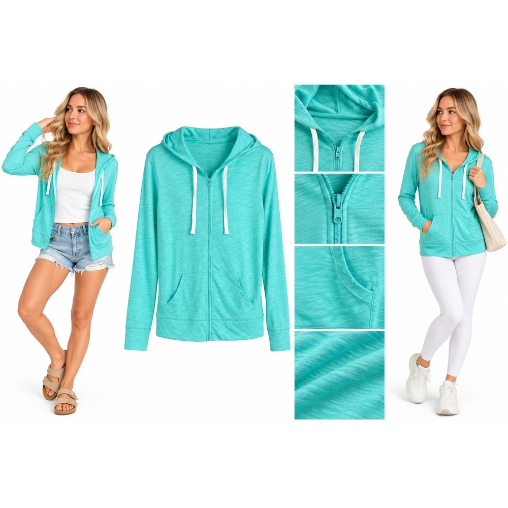 Old Navy Hoodie S Slub Knit Lightweight Full Zip Beach Summer Casual Layering